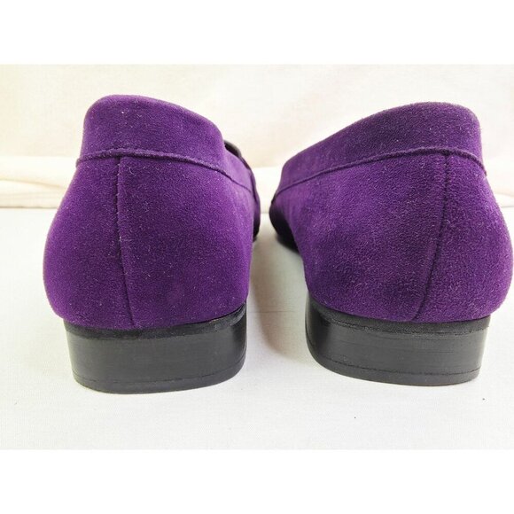 Stuart Weitzman Size 7M Women Purple Suede Leather Jeweled Slip On Loafers Spain - Picture 12 of 13